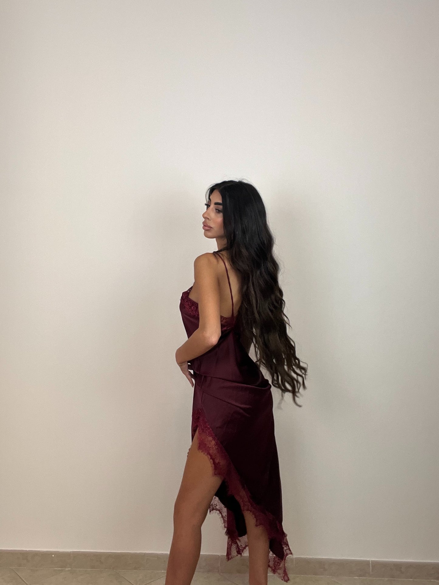 LONGDRESS LINGERIE BORDEAUX