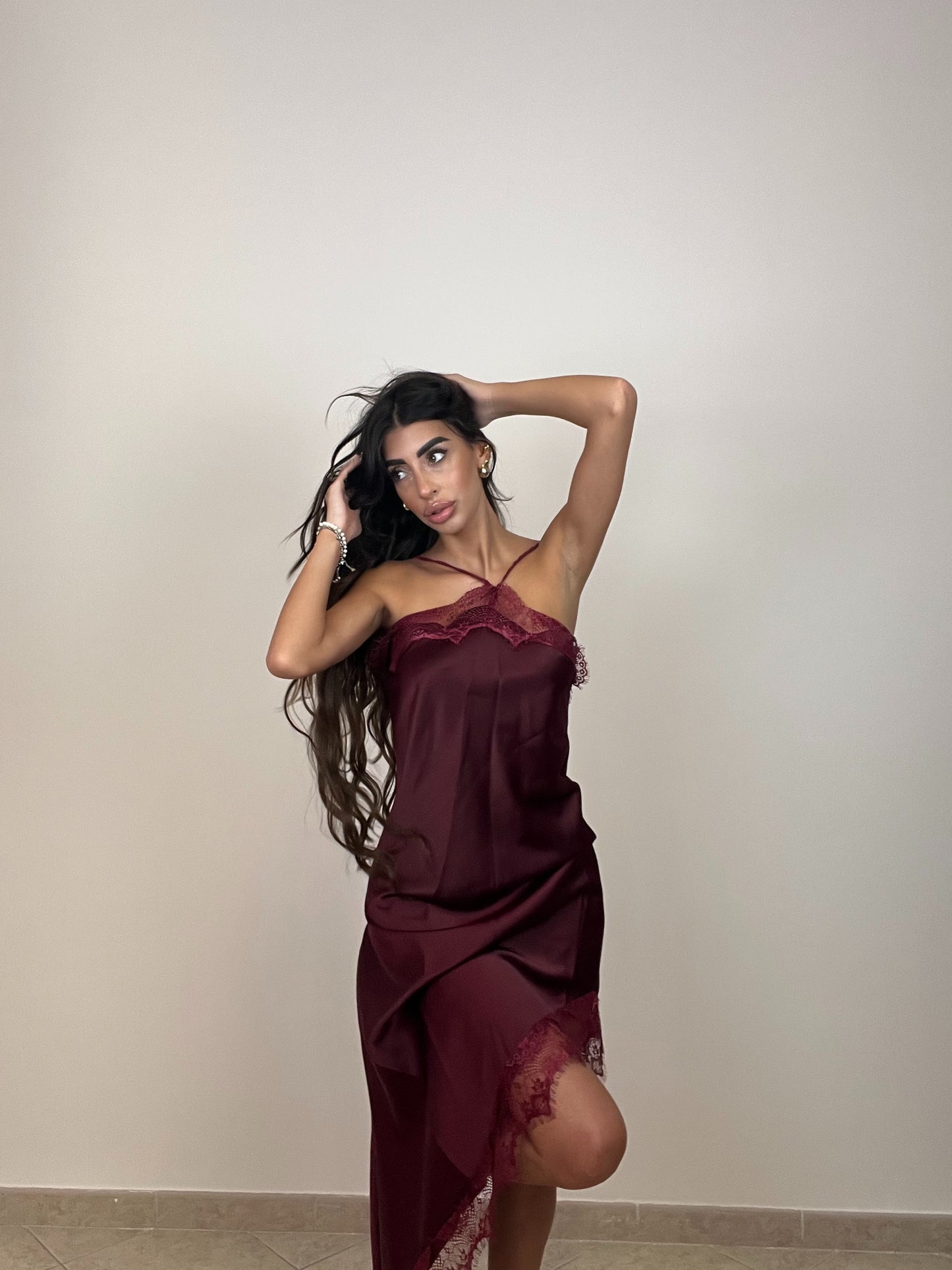 LONGDRESS LINGERIE BORDEAUX