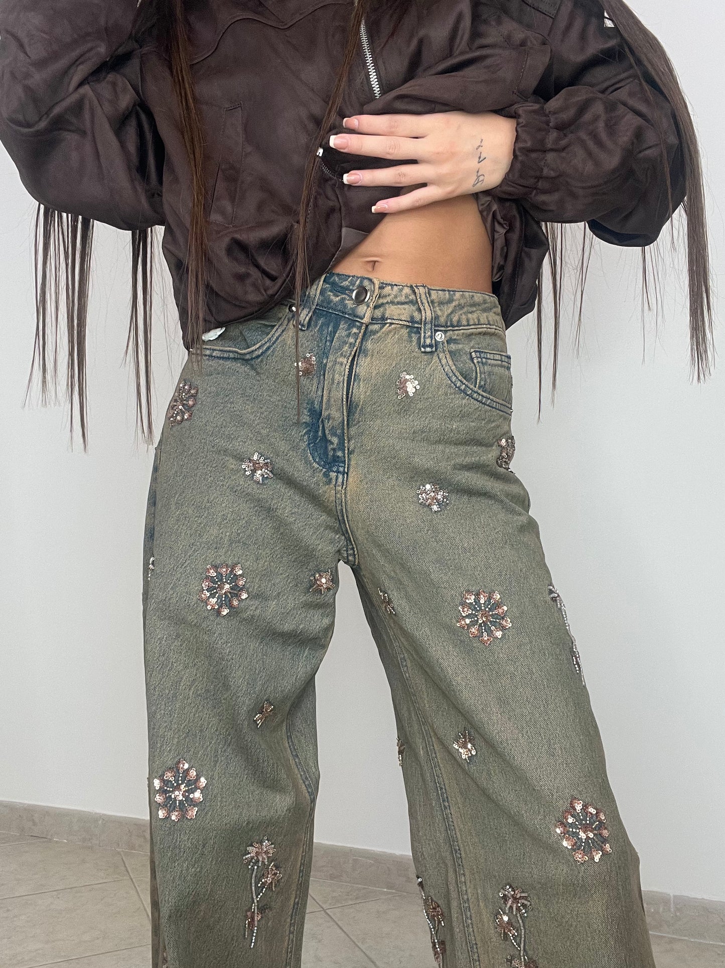 JEANS FLORA ROSA
