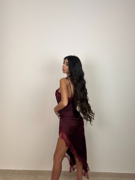 LONGDRESS LINGERIE BORDEAUX