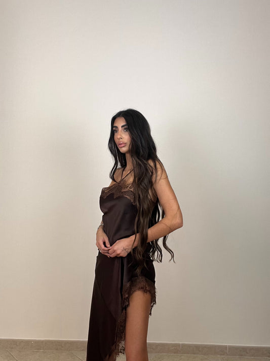 LONGDRESS LINGERIE MARRONE