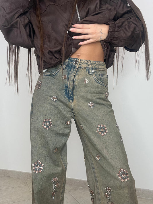 JEANS FLORA ROSA