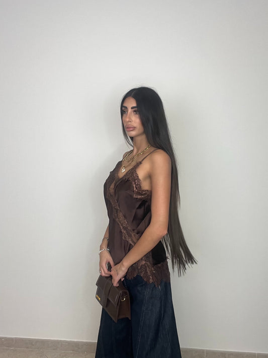 CANOTTA LINGERIE MARRONE