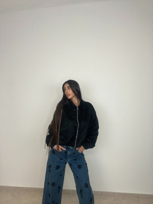 JEANS FLORA NERO