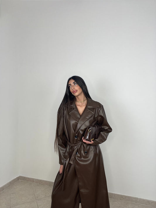 TRENCH ECOPELLE MORO
