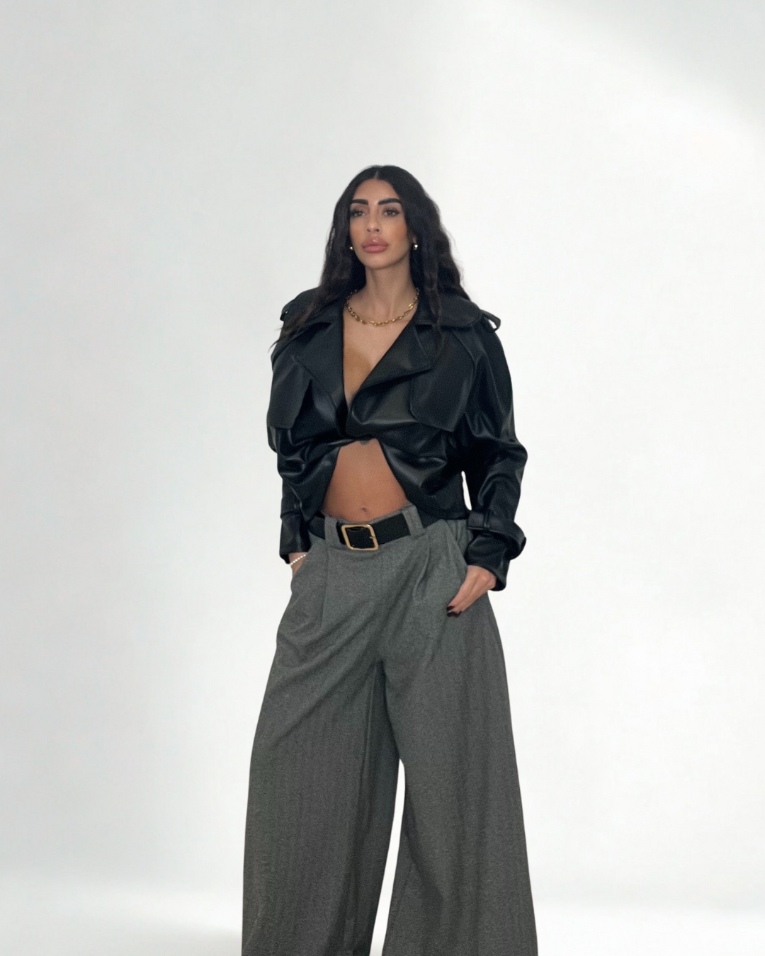 Pantalone Tweed con cintura