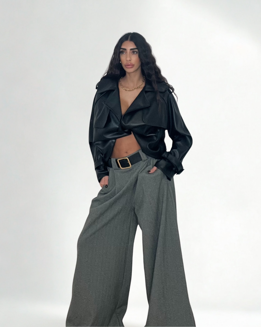 Pantalone Tweed con cintura